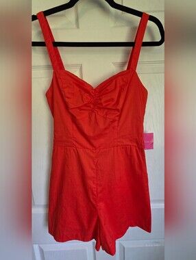 ModCloth x Barbie Retro Red Romper Size S Sweetheart Neckline (No Belt)